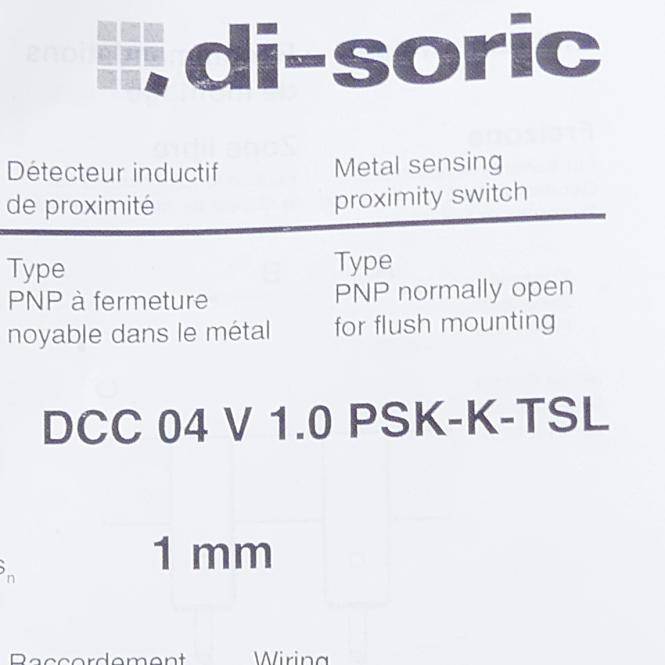di-soric Induktiver Näherungsschalter (DCC 04 V 1.0 PSK-K-TSL)