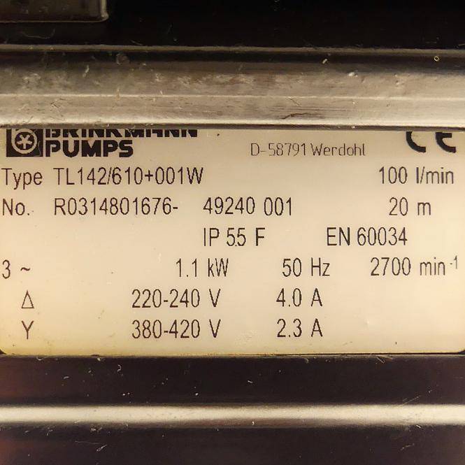 BRINKMANN PUMPS Tauchpumpe TL142/610+001W (R0314801676-49240 001)