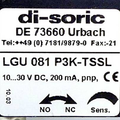 di-soric Gabellichtschranke LGU 081 P3K-TSSL (LGU 081 P3K-TSSL)