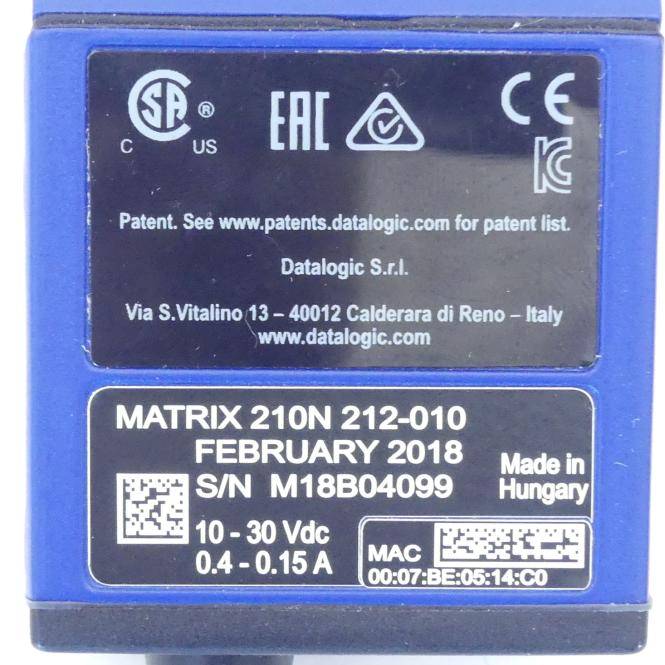 DATALOGIC DATALOGIC Ultra-kompakter industrieller 2D-Codeleser MATRIX (210N 212-010)