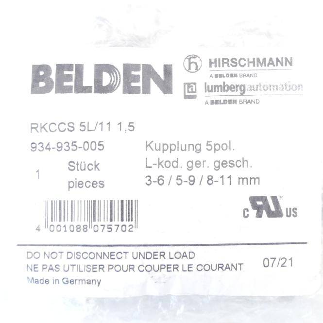 Hirschmann Kupplung 934-935-005 (RKCCS 5L/11)