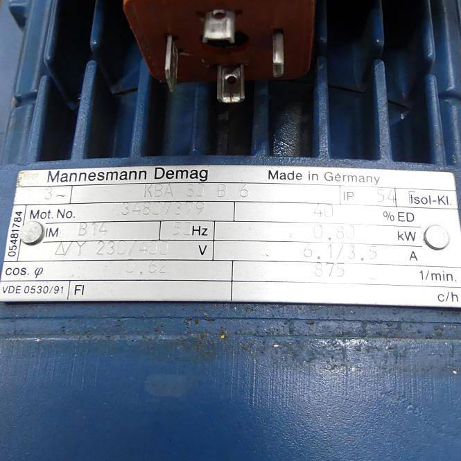 Mannesmann Demag Getriebemotor KBA 80 B 6 + STF02/40894 (34807379 + 25545)