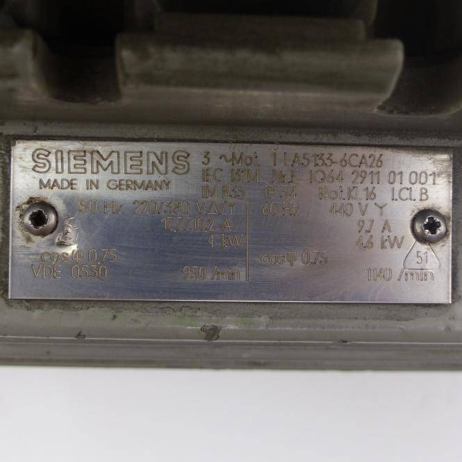 Siemens Drehstrommotor 1 LA5133-6CA26 (E1Q64 291101 001)