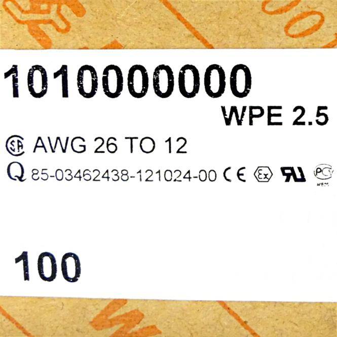 Weidmüller 100 x Schutzleiter Reihenklemmen WPE 2.5 WPE 2.5 1010000000 (WPE 2.5 1010000000)
