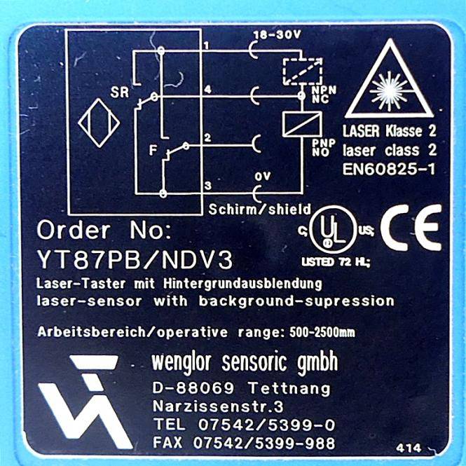 Wenglor Lasertaster (YT87PB/NDV3)