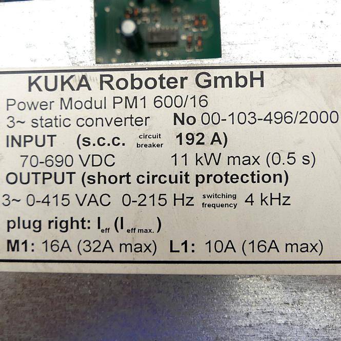 KUKA Roboter-Leistungsmodul PM1 600/16 (00103496)