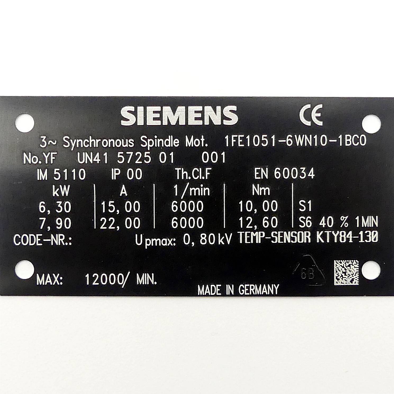 Siemens Synchroneinbaumotor (1FE1051-6WN10-1BC0)