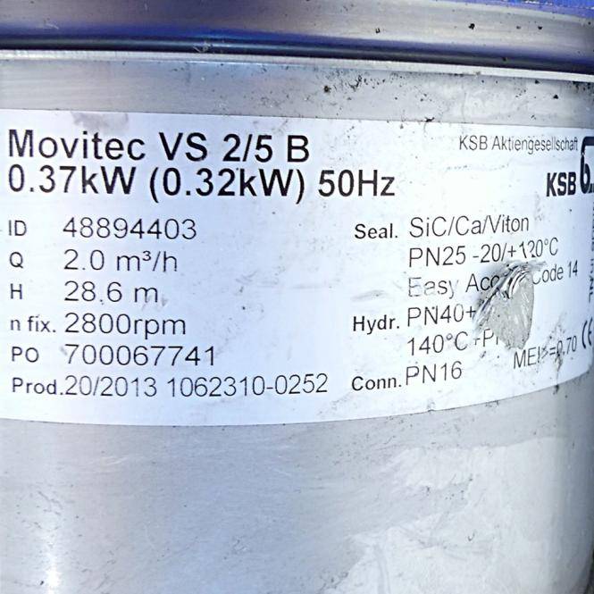 KSB Inlinepumpe Movitec VS 2/5 B (VS 2/5 B)