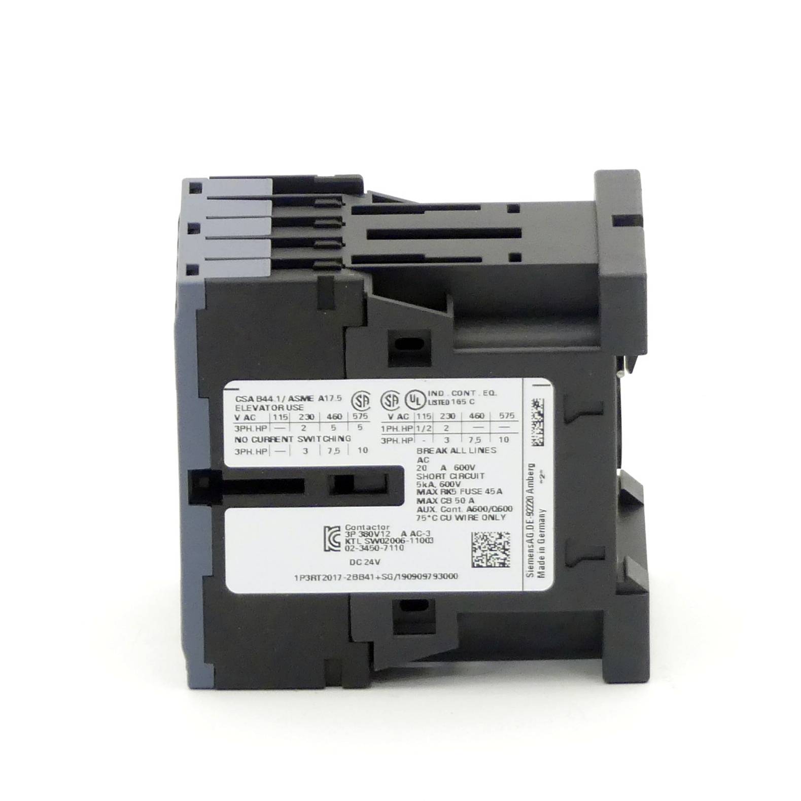 Siemens Leistungsschütz (1 P3RT2017-2BB41+SG/190909793000)