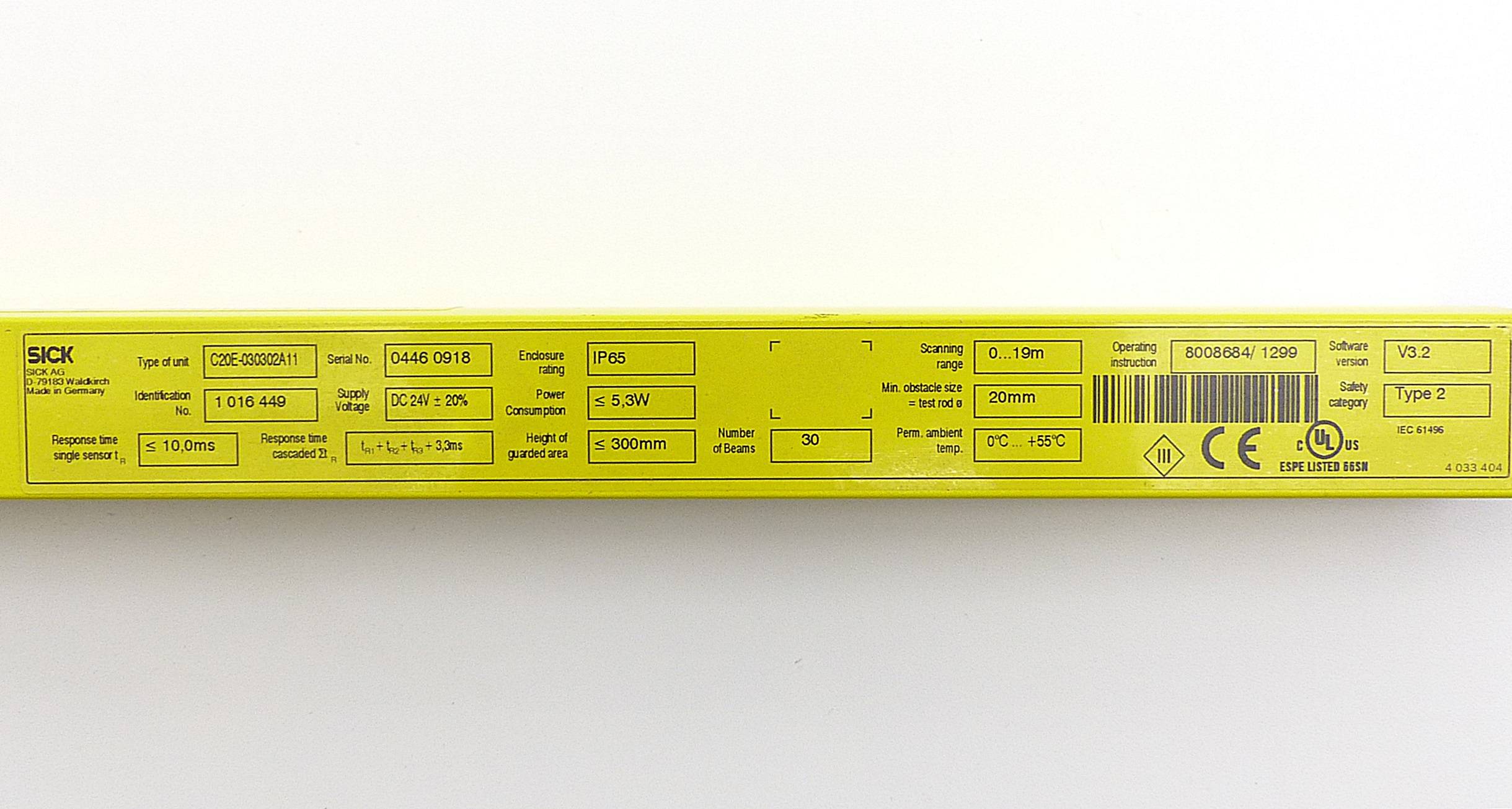 SICK Lichtvorhang C2000 Empfänger (C20E-030302A11)