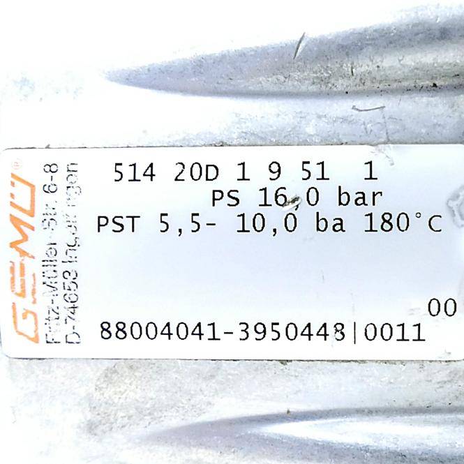 GEMÜ 2/2 Wege-Schrägsitzventil 514 20D 1 9 51 1 51420D19511 (88004041)
