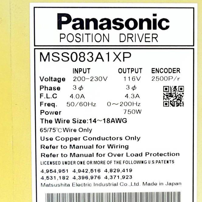 Panasonic Frequenzumrichter (MSS083A1XP)
