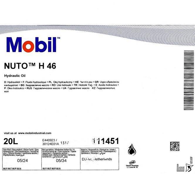 Mobil Hydrauliköl Nuto H 46 20 Liter (Mobil H 46)