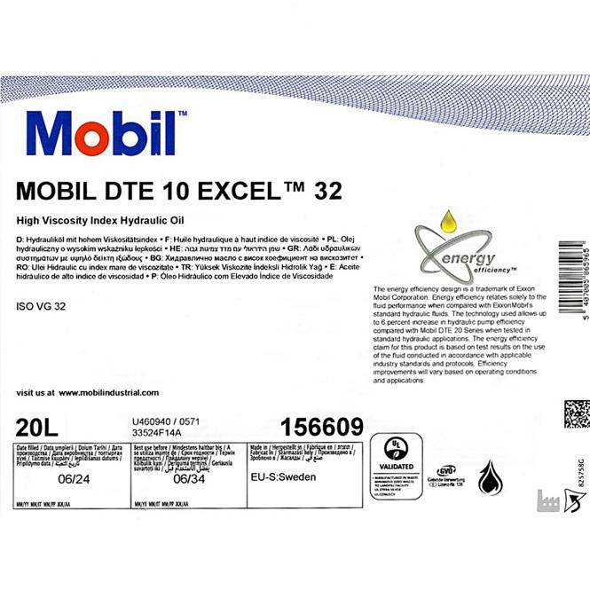 Mobil Hydrauliköl DTE 10 Excel 32 20 Liter (Mobil Excel 32)