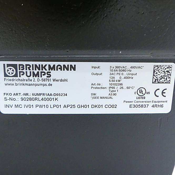 BRINKMANN PUMPS Frequenzumrichter INV MC IV01 PW10 LP01 AP25 GH01 DK01 CO02 (6UMFR1AA-D05234)