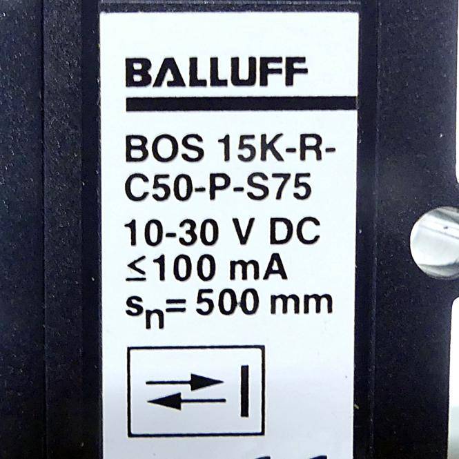 BALLUFF Kubisch Optischer Sensor, Reflektierend BOS 5K (BOS 15K-R-C50-P-S75)