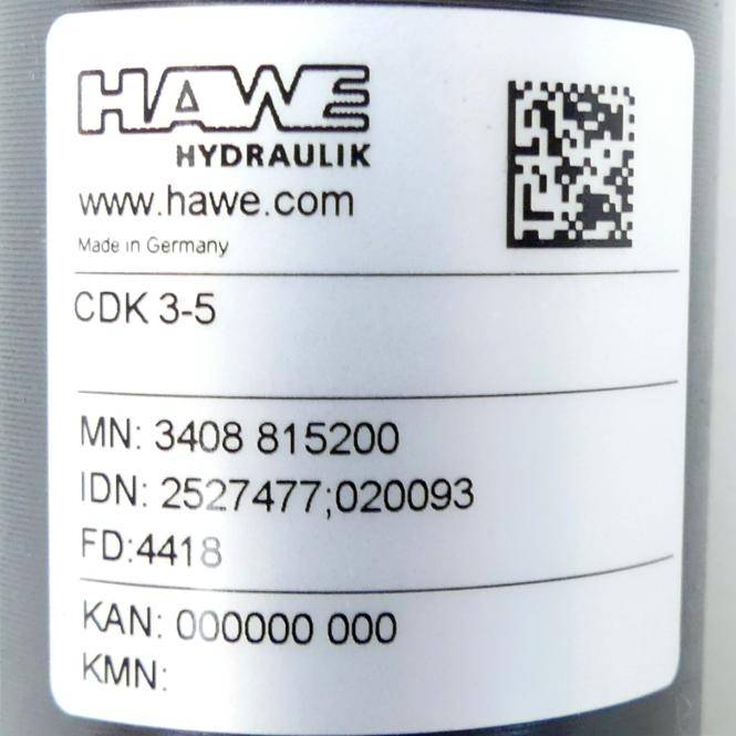 HAWE Druckregelventil mit Zwischenplatte (CDK 3-5 + NZP 16 CZ 5/60/R)