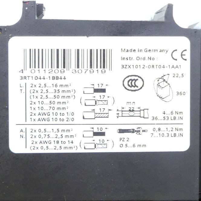 Siemens Leistungsschütz (3RT1044-1BB44)
