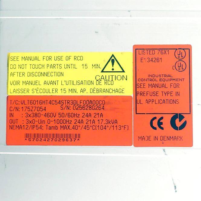 Danfoss Frequenzumformer VLT6016HT4C54STR3DLF00A00C0 (175Z7054)