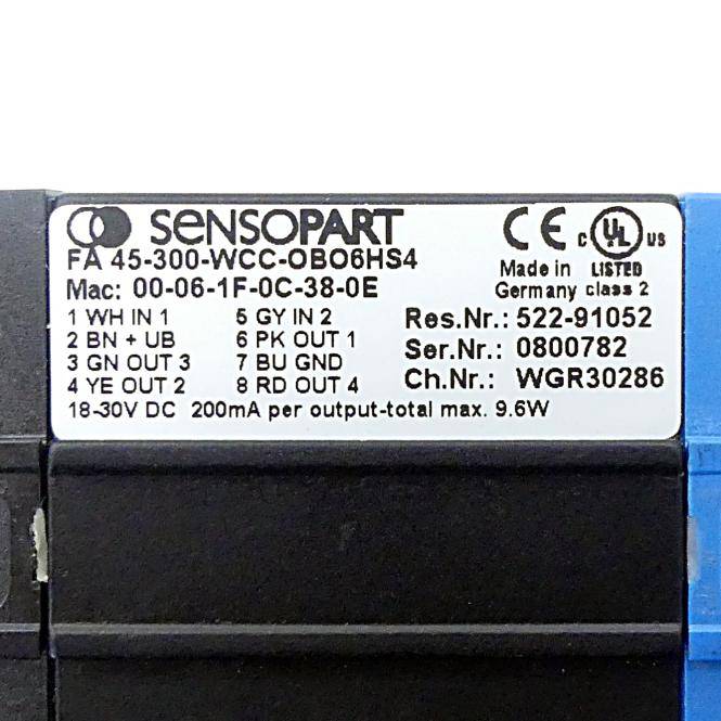 SENSOPART Flächensensor (FA 45-300-WCC-OBO6HS4)