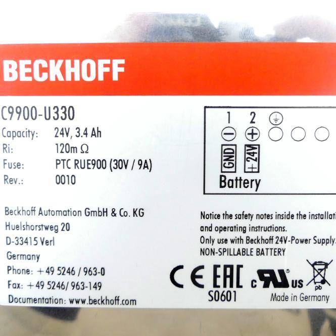 BECKHOFF Batteriepack (C990-U330)