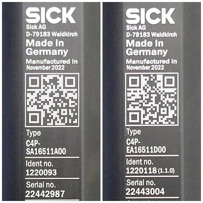 SICK Sicherheitslichtvorhang deTec4 C4P-SA16511A00, C4P-EA16511D00 (1220093 + 1220118)