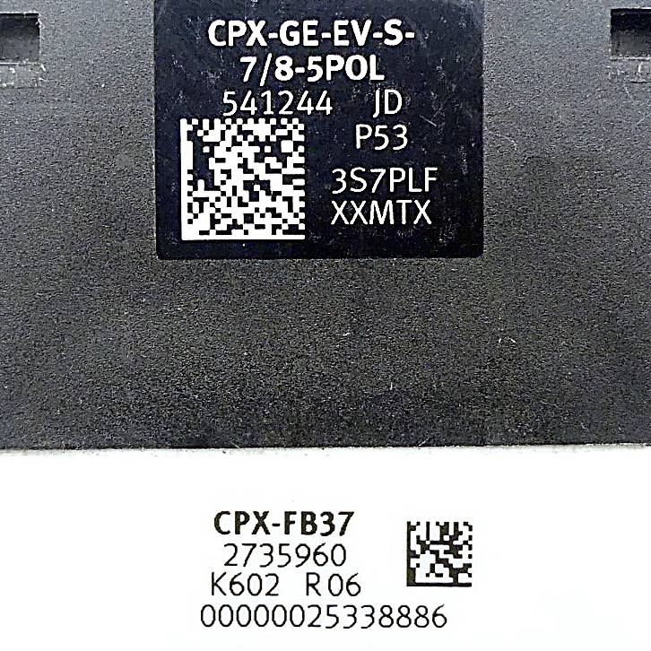 FESTO Busknoten CPX-FB37 mit Verkettungsblock CPX-GE-EV-S-7/8-5POL (2735960 / 541244)