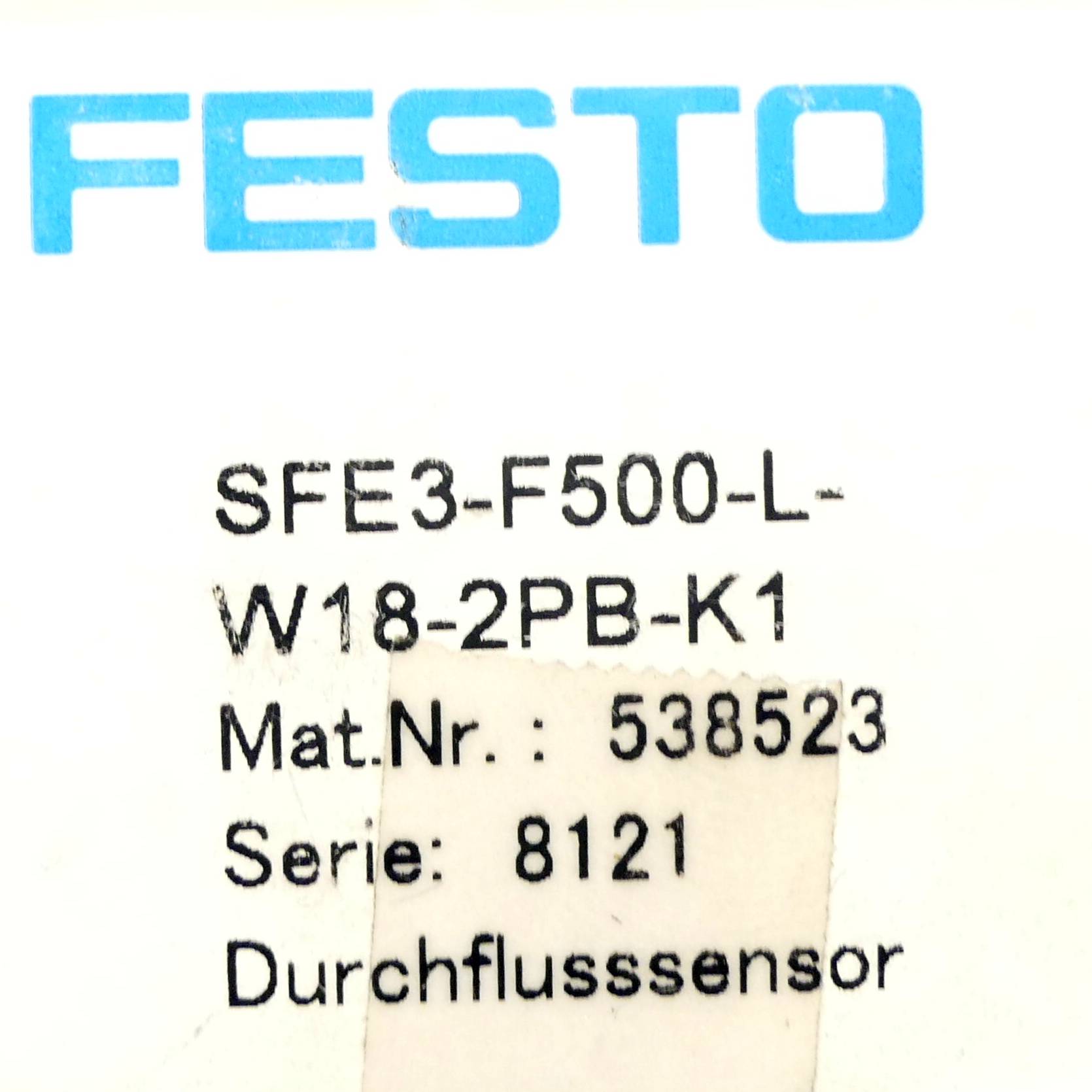 FESTO Durchflusssensor SFE3-F500-L-W18-2PB-K1 (538523)