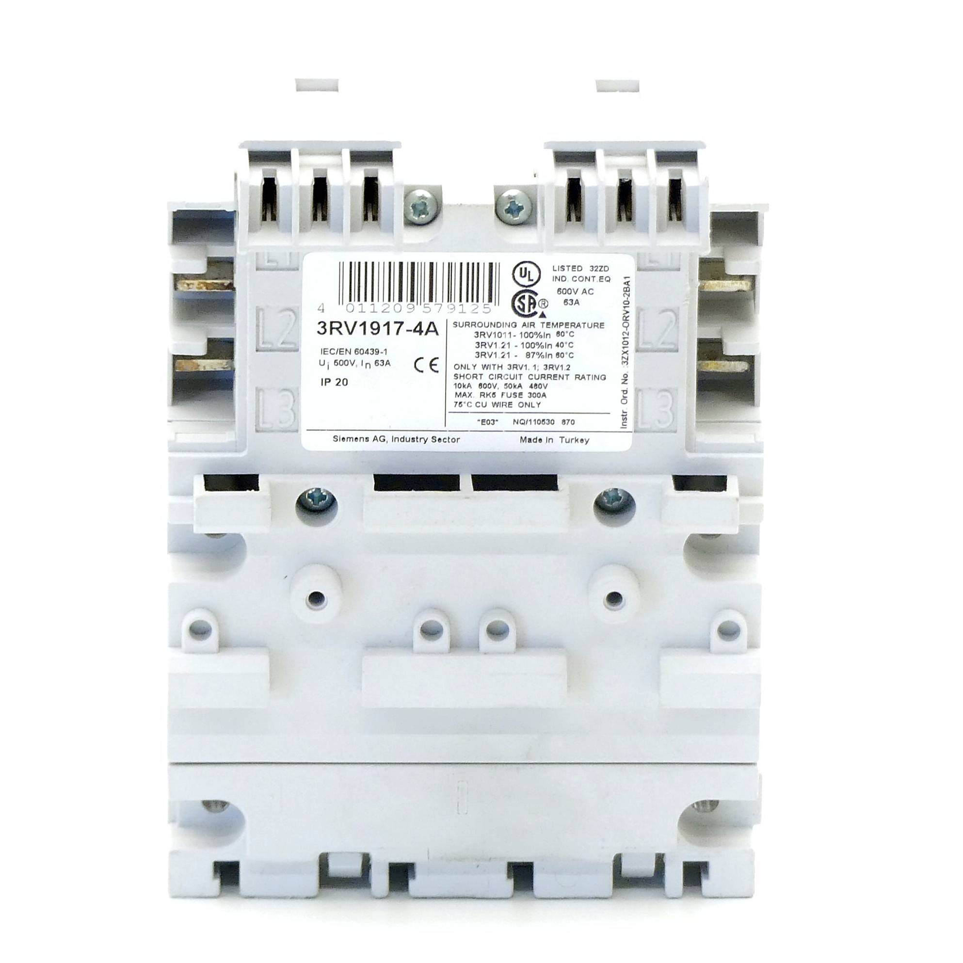 Siemens 3-Phasen-Sammelschiene (3RV1917-4A)