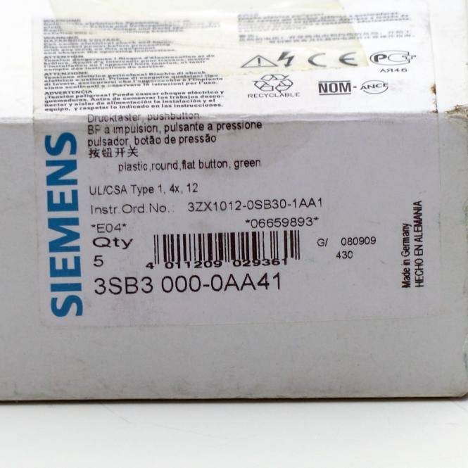 Siemens Grüner Drucktaster (3SB3 000-0AA41)