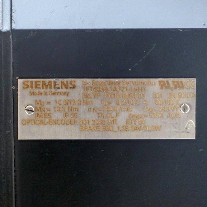Siemens Bürstenloser Servomotor PN18 6854 01 001 (1FK6082-1AF71-1AH1)
