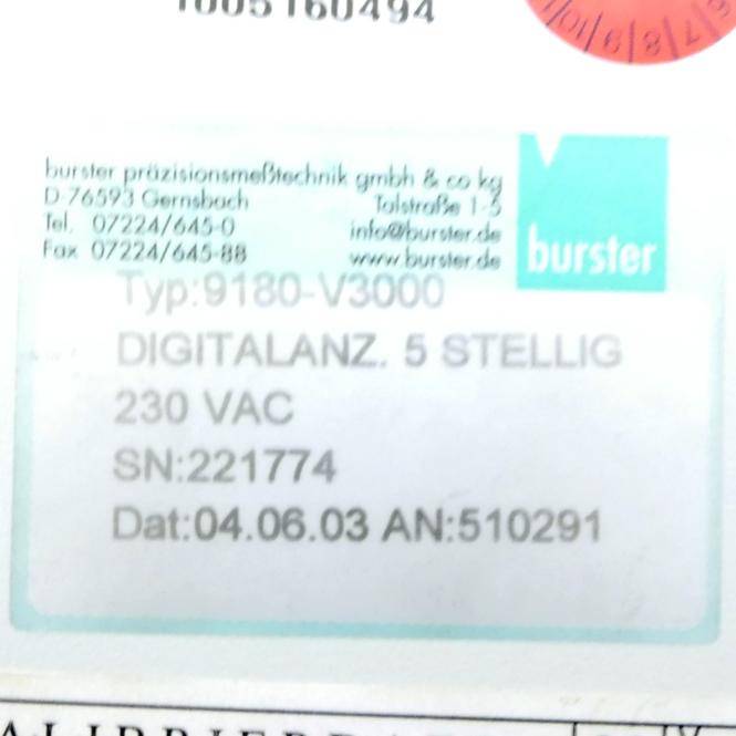 Burster Digitalanzeiger 9180 9180-V3000 (9180-V3000)