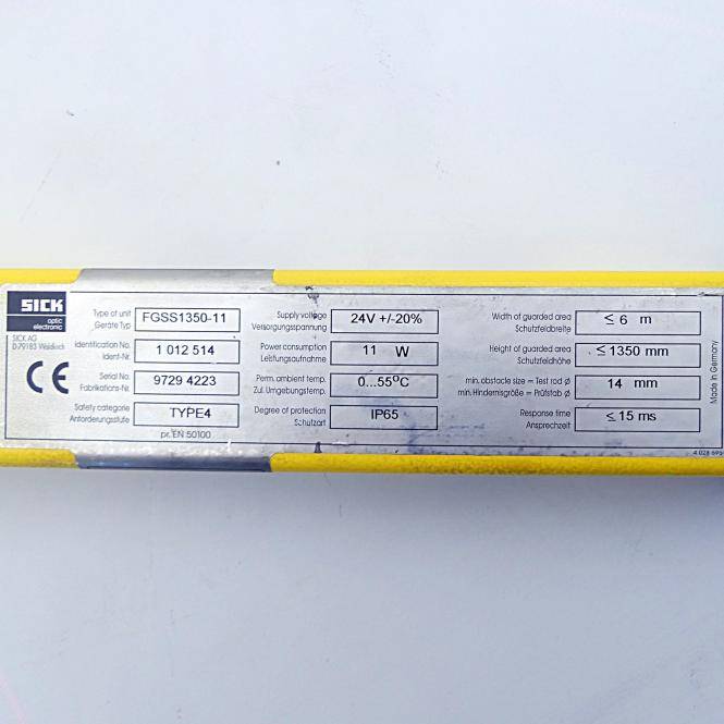SICK Sicherheitsvorhang Sender FGSS1350-11 (1 012 514)