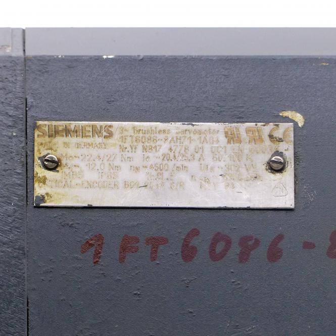Siemens Bürstenloser Servomotor N817 4778 01 0001 EN 6003 (1FT6086-8AH71-1AG4)