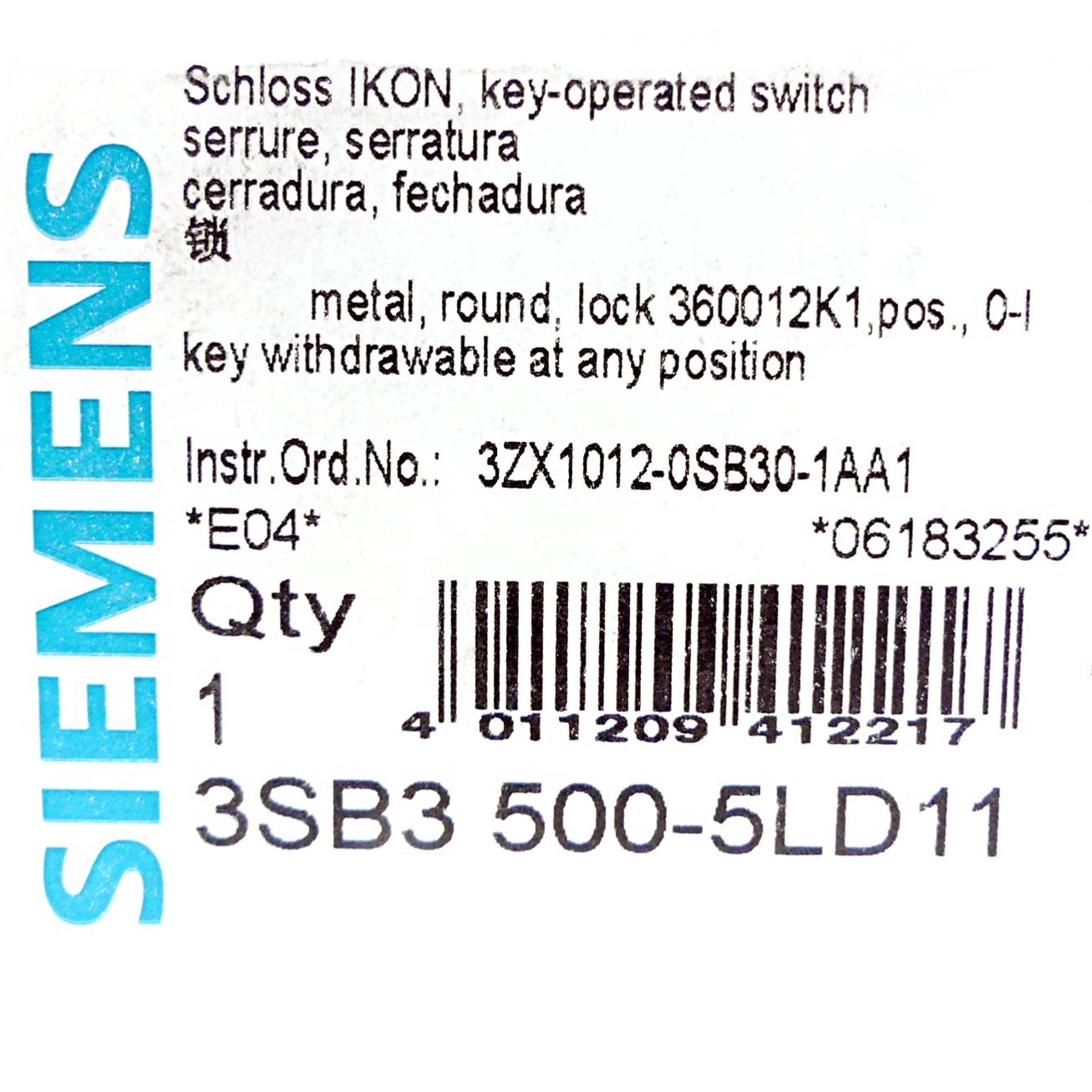 Siemens Schlossantrieb IKON (3SB3500-5LD11)