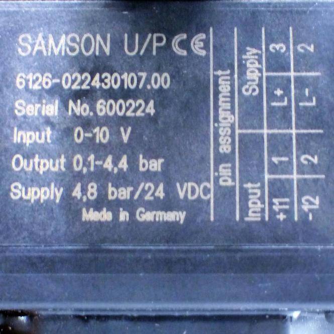SAMSON U/P-Umformer (6126-022430107.00)