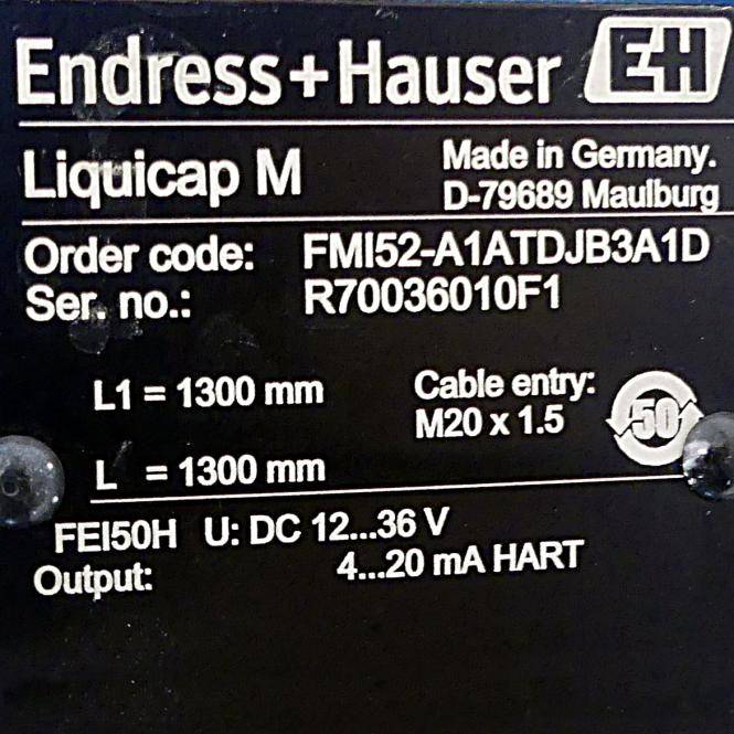 Endress+Hauser Kapazitiver Füllstandsmesser Liquicap M (FMI52-A1ATDJB3A1D)