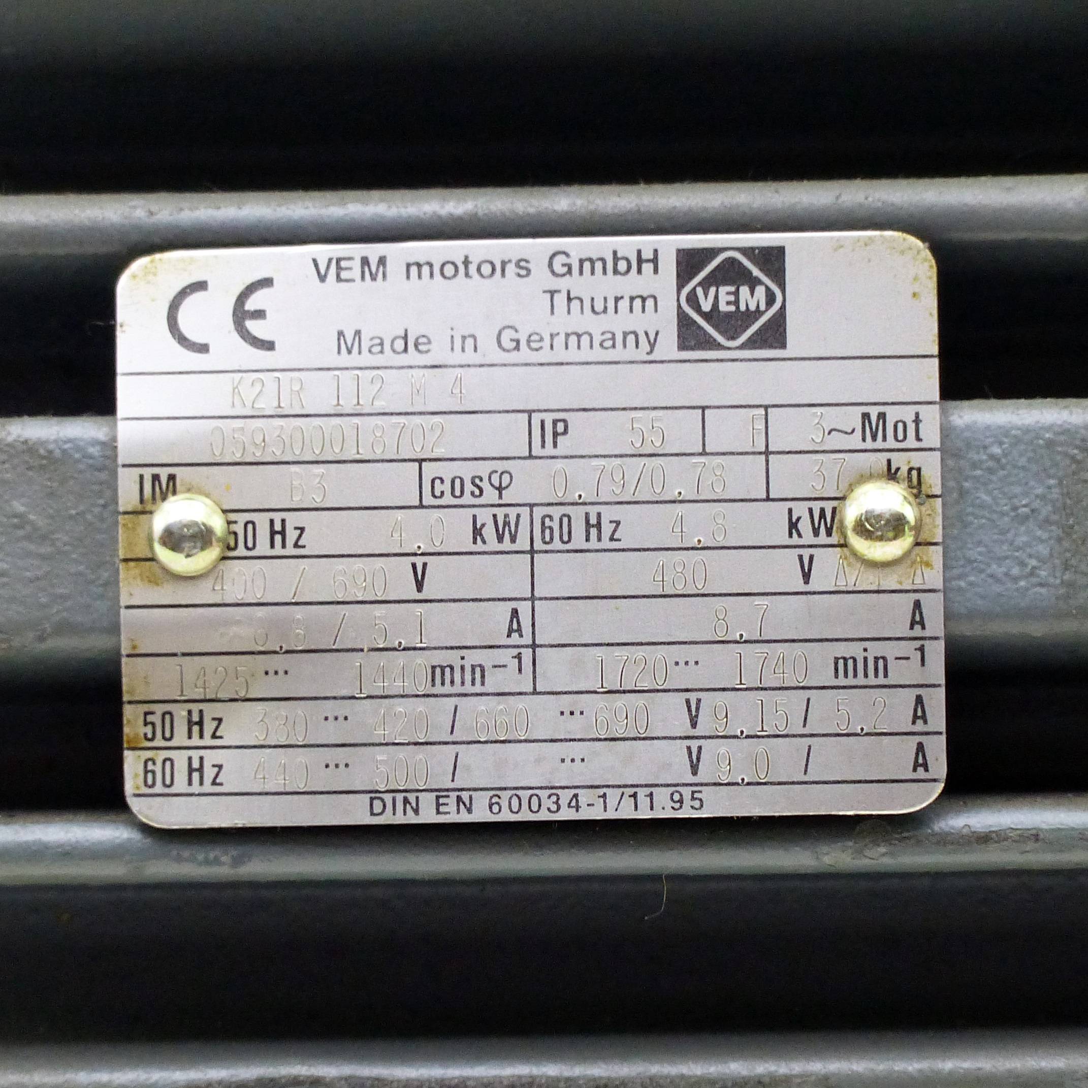 VEM motors Drehstrommotor (K21R 112 M 4 )