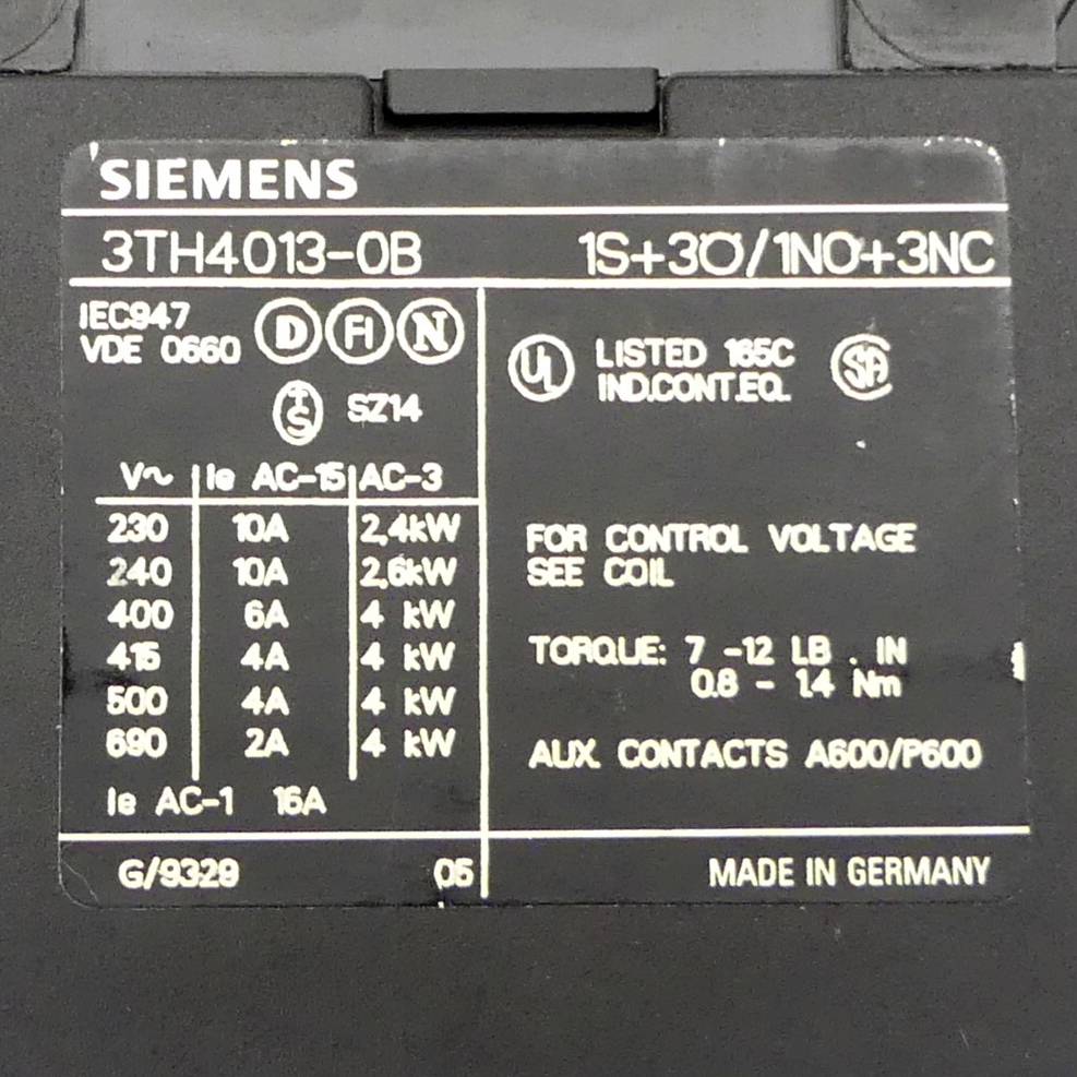 Siemens Hilfsschütz (3TH4013-0BB4)