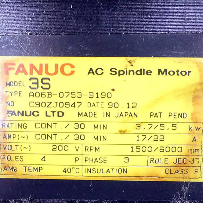 FANUC Spindelmotor A06B-0753-B190 (C90ZJ0947)