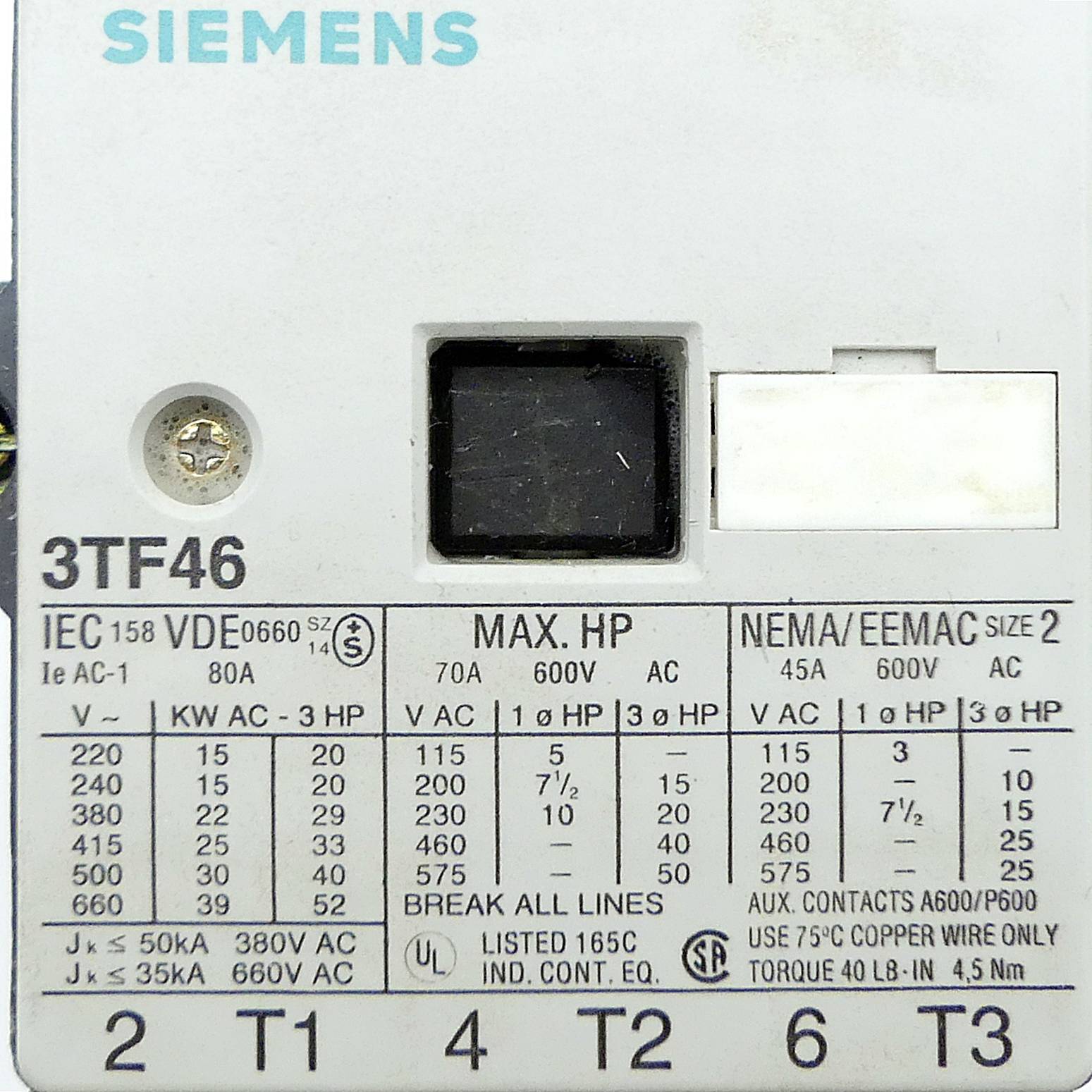 Siemens Schütz (3TF46)