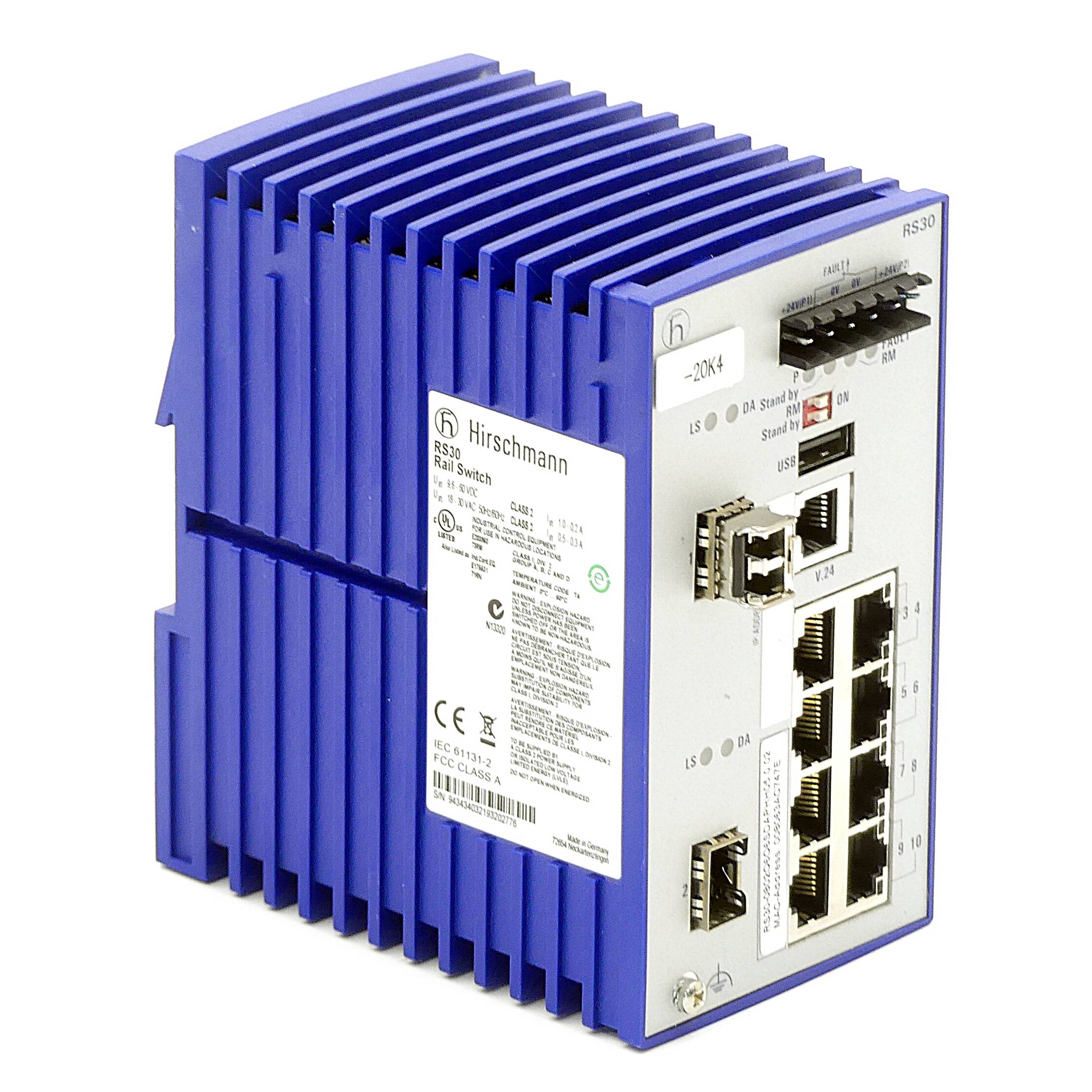 Hirschmann Industrieller Ethernet-Rail-Switch (RS30-0802O6O6SDAPHH05.0.02)