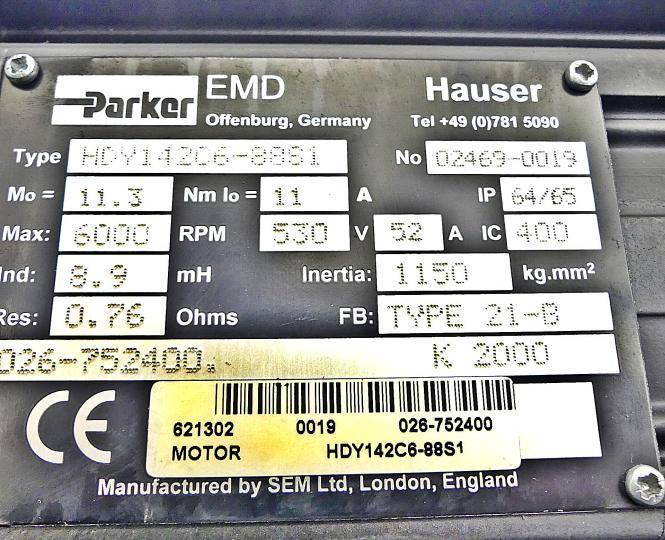 Parker Servomotor HDY142C6-88S1 (02469-0019)