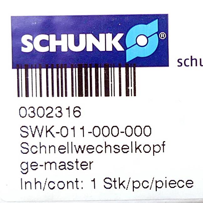 SCHUNK Schnellwechselkopf SWK-011-000-000 (0302316)