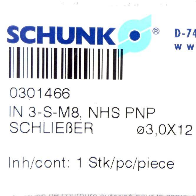 SCHUNK Induktiver Näherungsschalter IN 3/S-M8 (0301466)