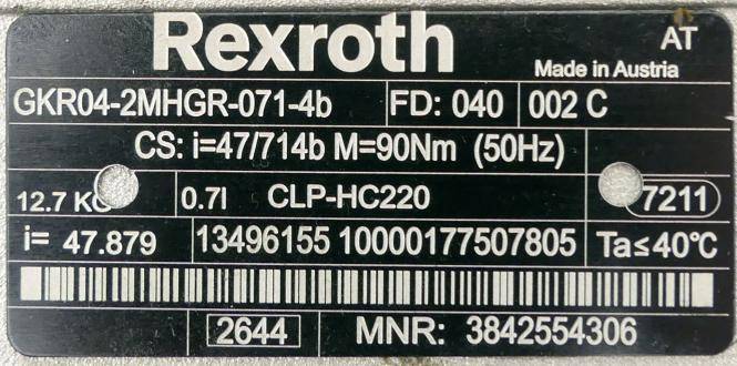 Bosch Rexroth Getriebe Motor GKR04-2MHGR-071-4b (13496159)