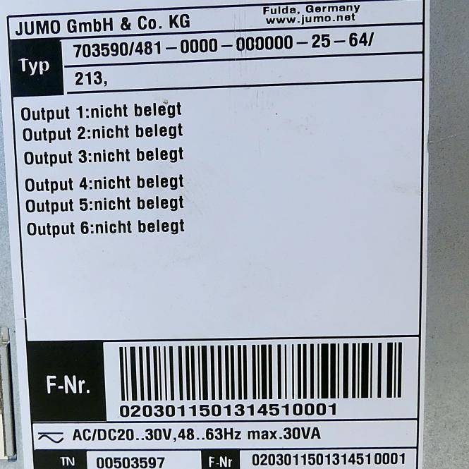 JUMO Prozess- und Programmregler Imago 500 (703590/481-0000-000000-25-64/213)