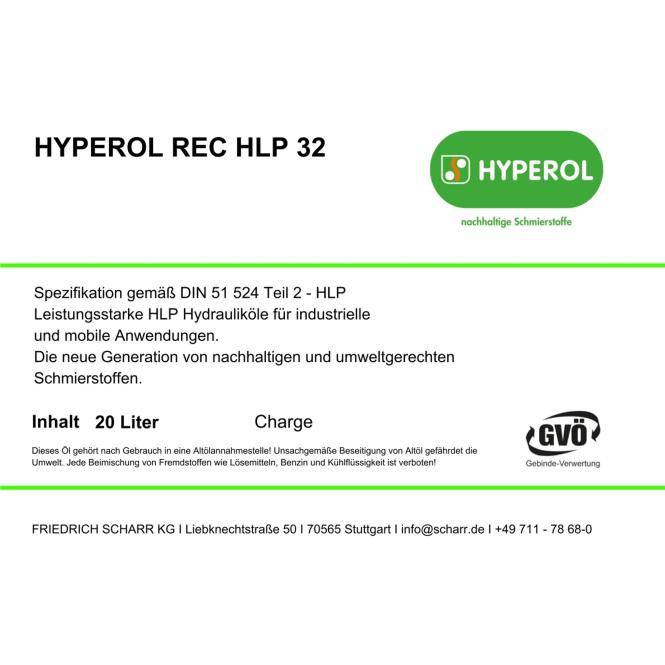 Hyperol Hydrauliköl REC HLP 32 (Hyperol HLP 32-60L)