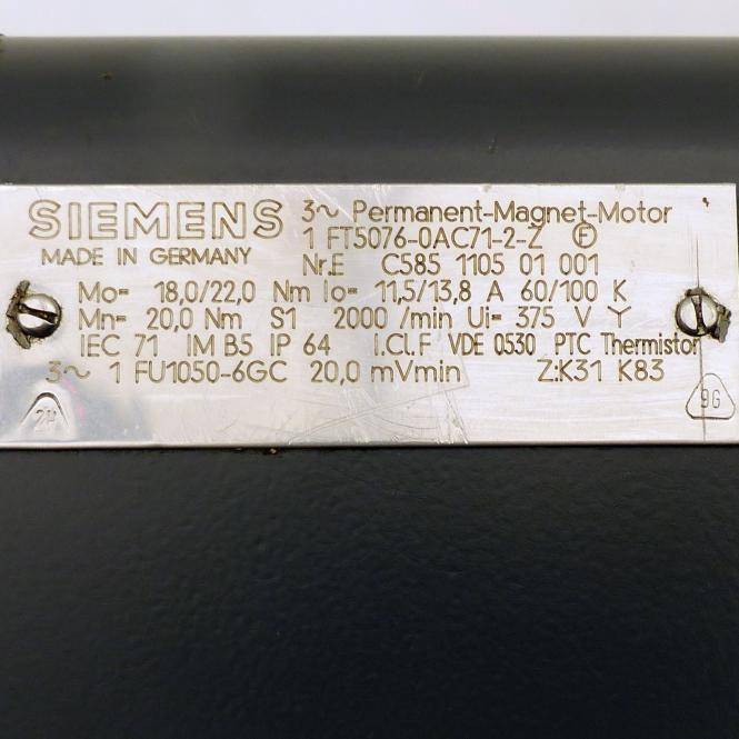 Siemens Permament-Magnet-Motor (1FT5076-0AC71-2-Z)