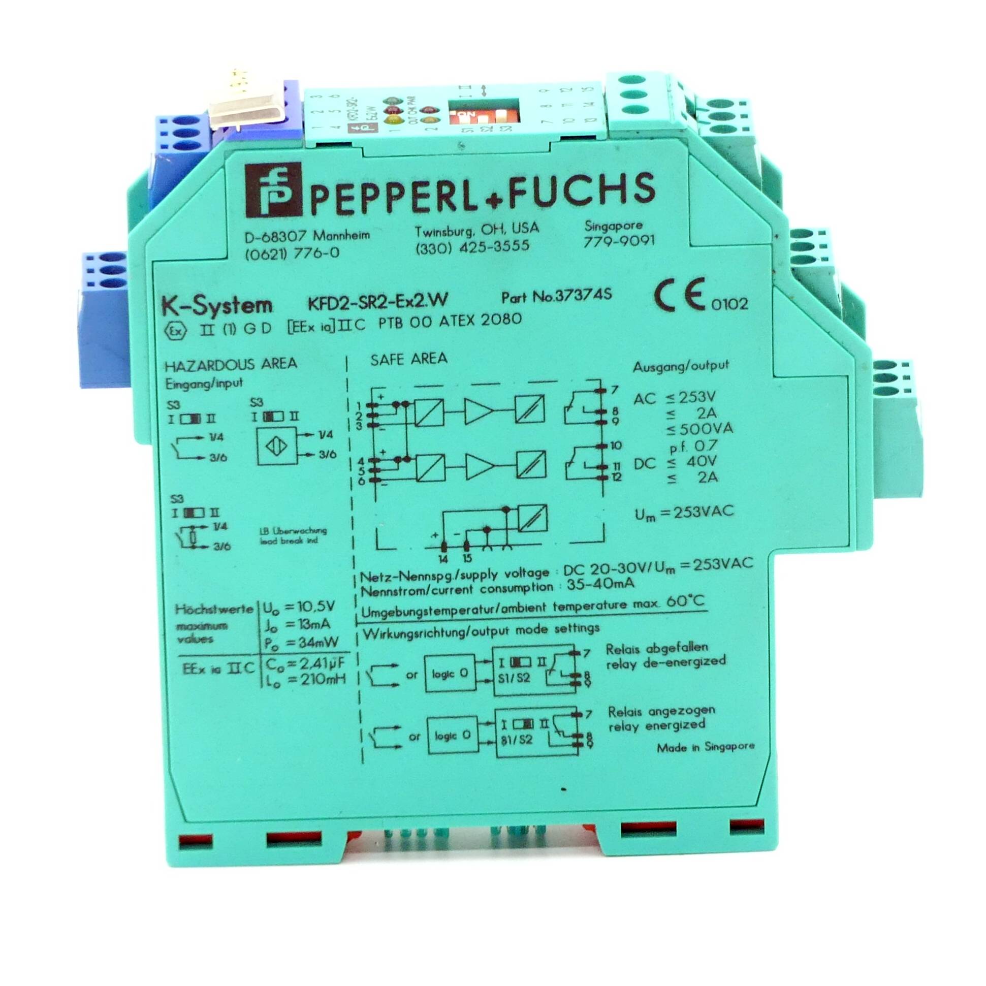 PEPPERL+FUCHS Schaltverstärker KFD2-SR2-Ex2.W (37374S)